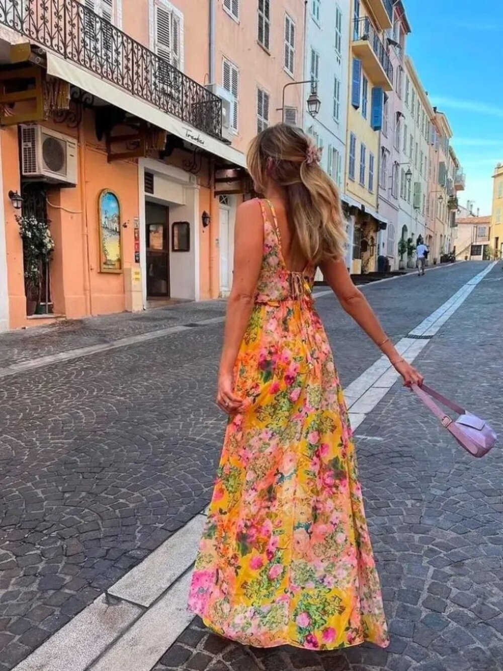 Love and Lemons Women's Chiffon Floral Print Maxi Dress - Size M